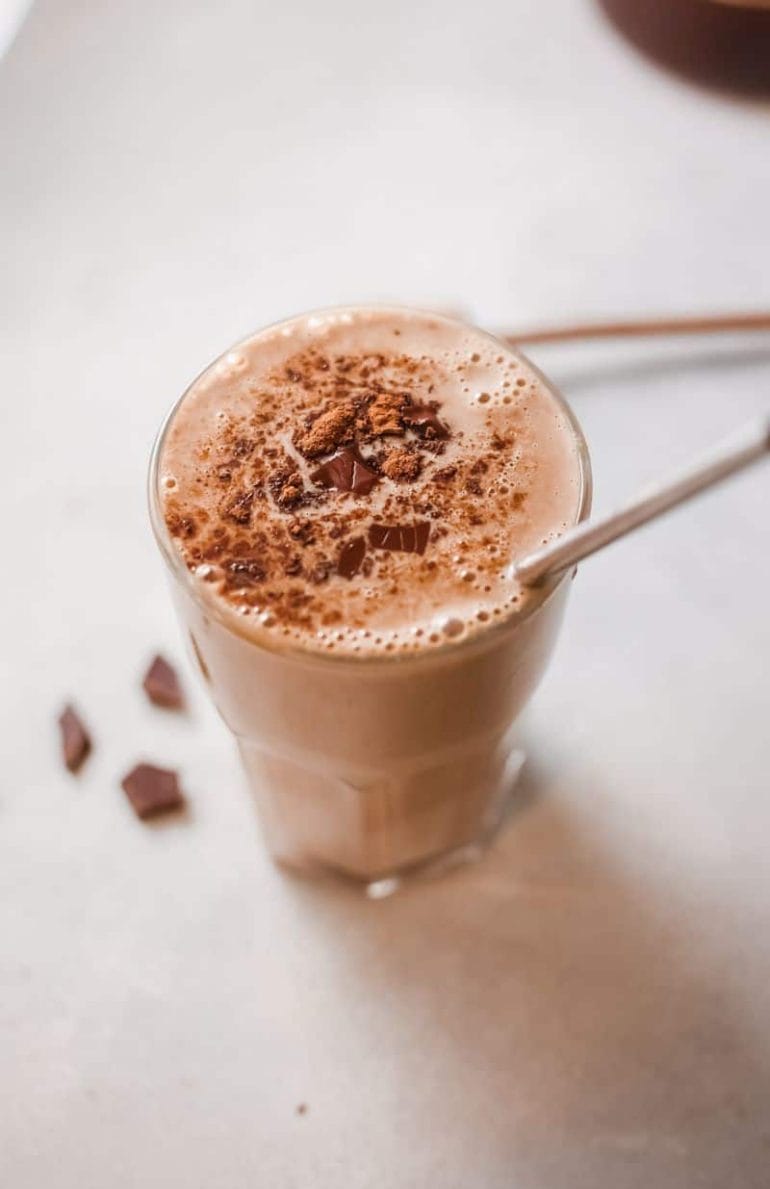 closeup of coffee smoothie