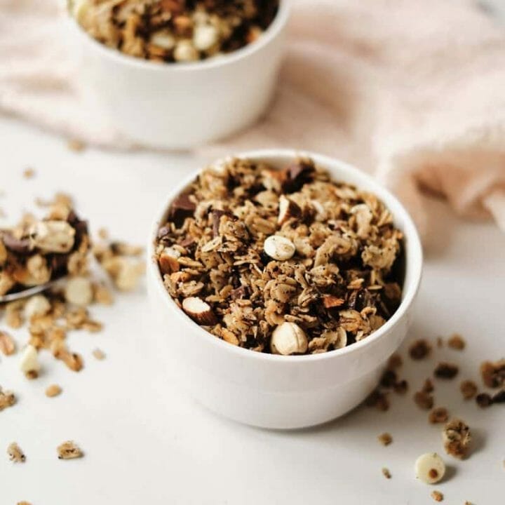 mocha granola in bowl