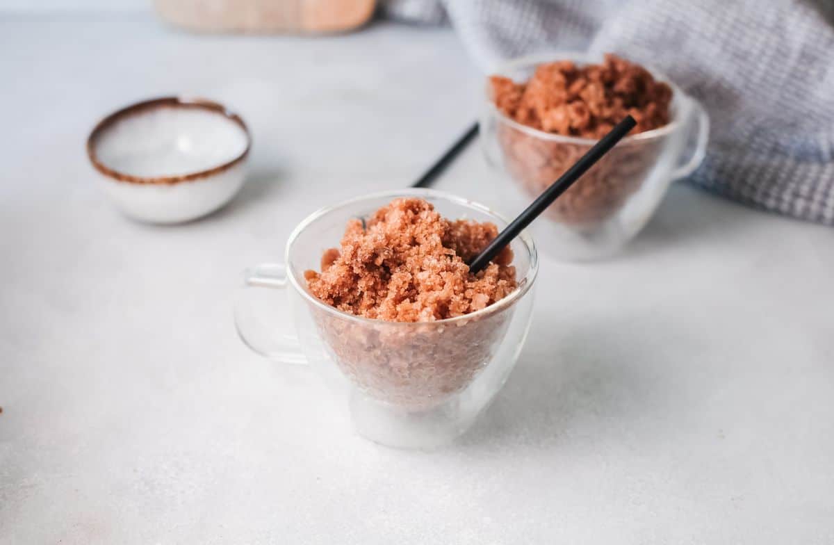 Coffee granita cups with spoons