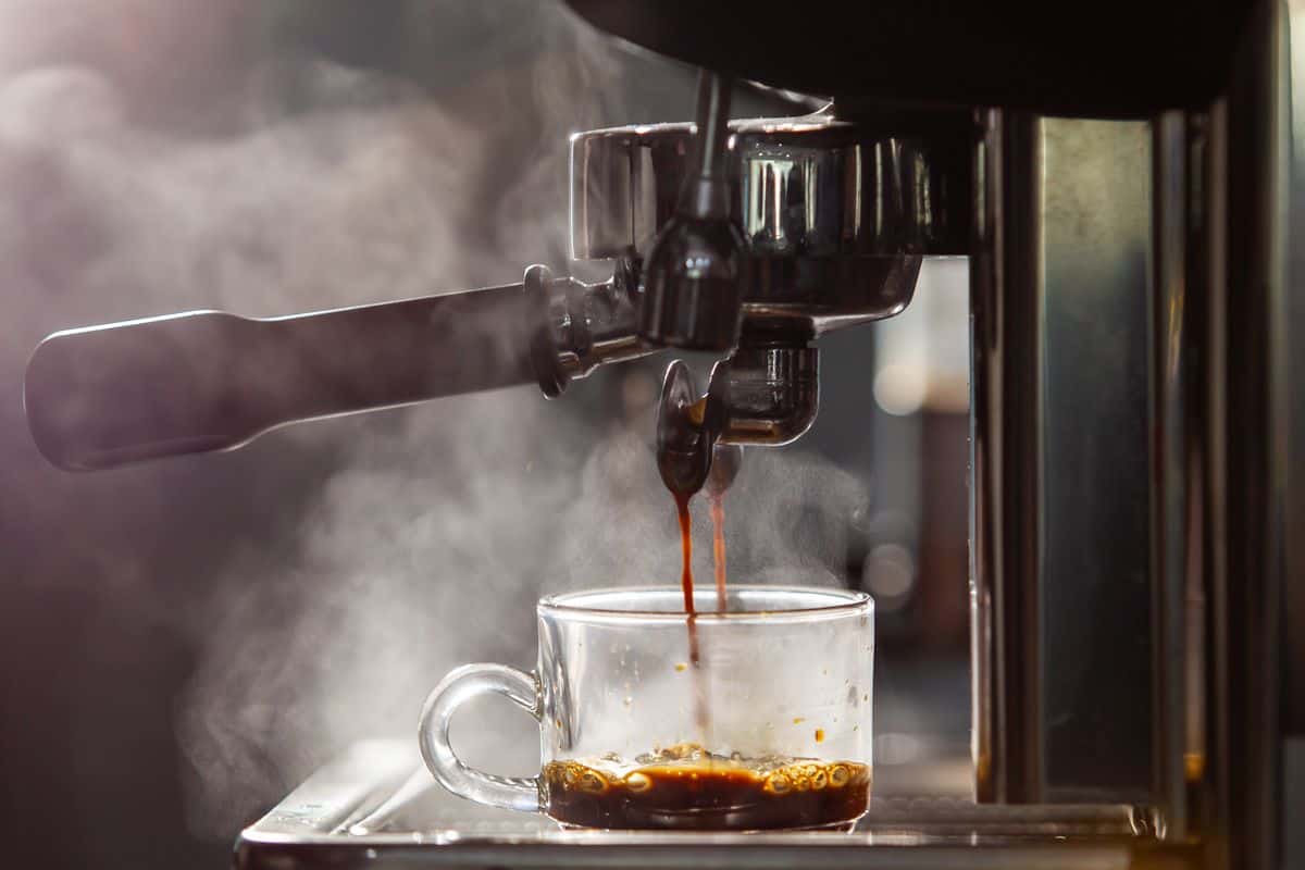 home espresso machine making espresso