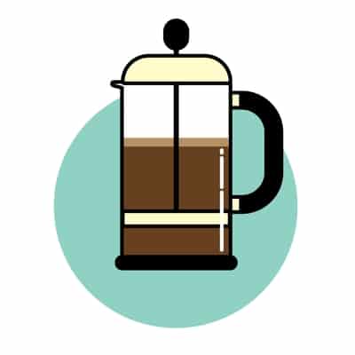 French press brewing methods icon
