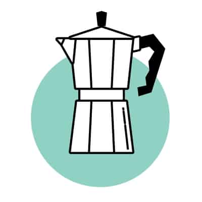 Moka pot coffee brewing icon