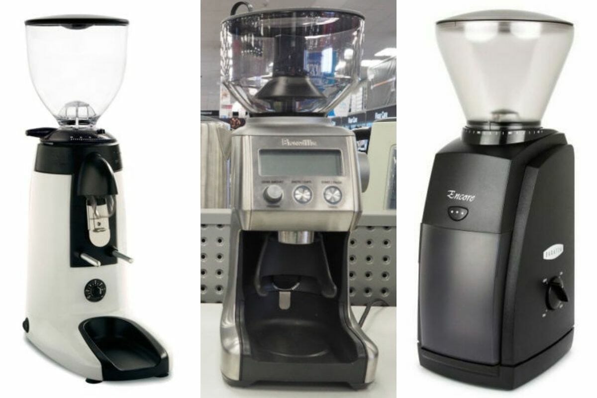 Three automatic Australian coffee grinder brands side by side in collage.