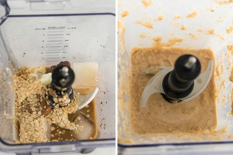 Process shots to make coffee smoothie no banana.